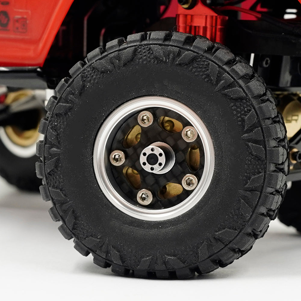 Yeach Racing ALUMINUM CNC 5 SPOKE W/ GRAPHITE BEADLOCK WHEEL SET FOR AXIAL SCX24