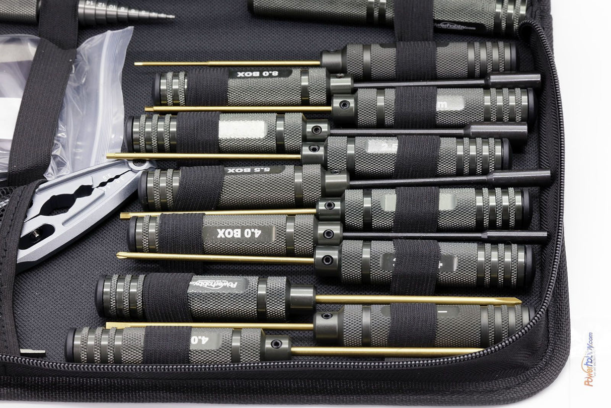 Powerhobby PHT013 RC Tool Set Screwdriver Pliers Wrench, Body Reamer Stand