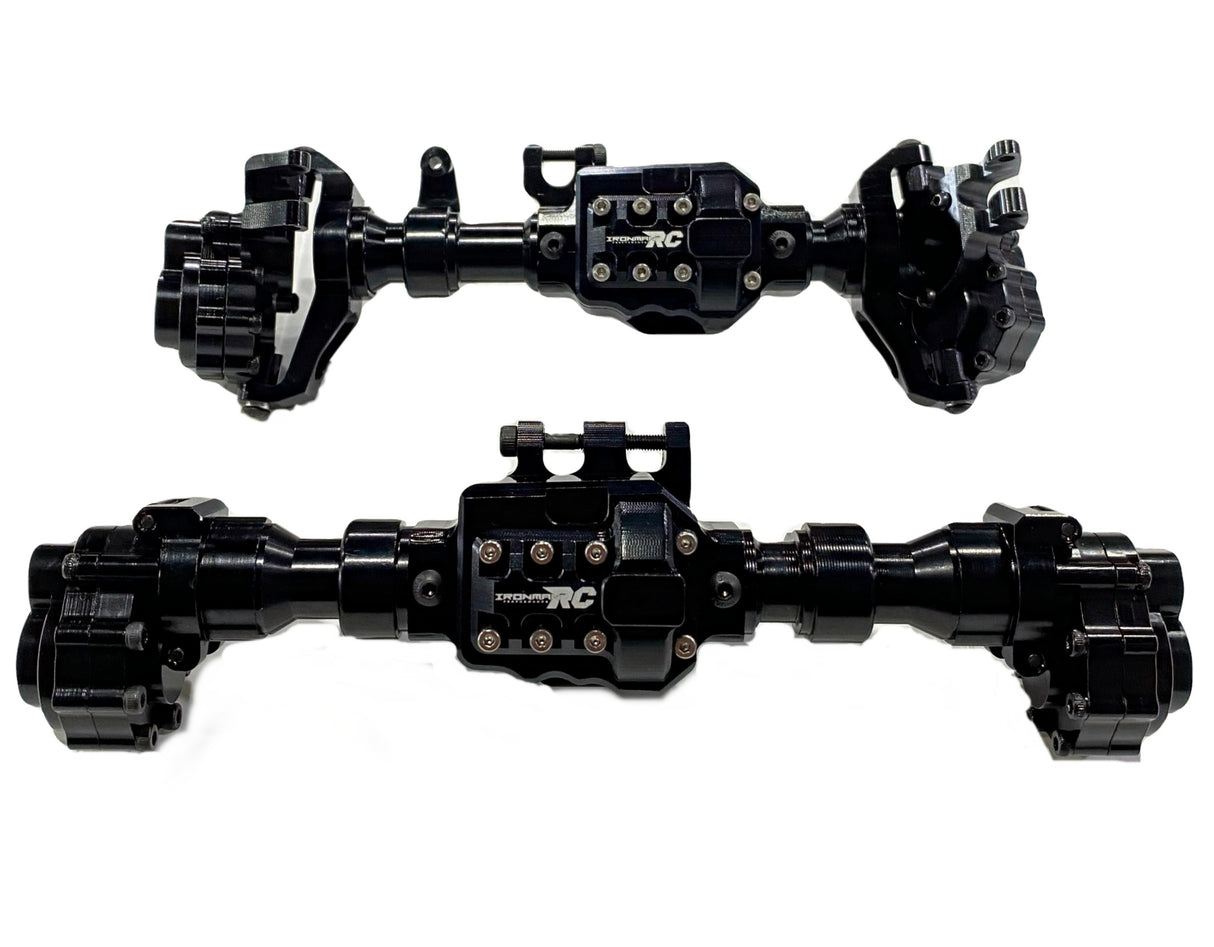 IRonManRc TRX4 Boîtier d'essieu de portail en métal avant et arrière (NOIR)