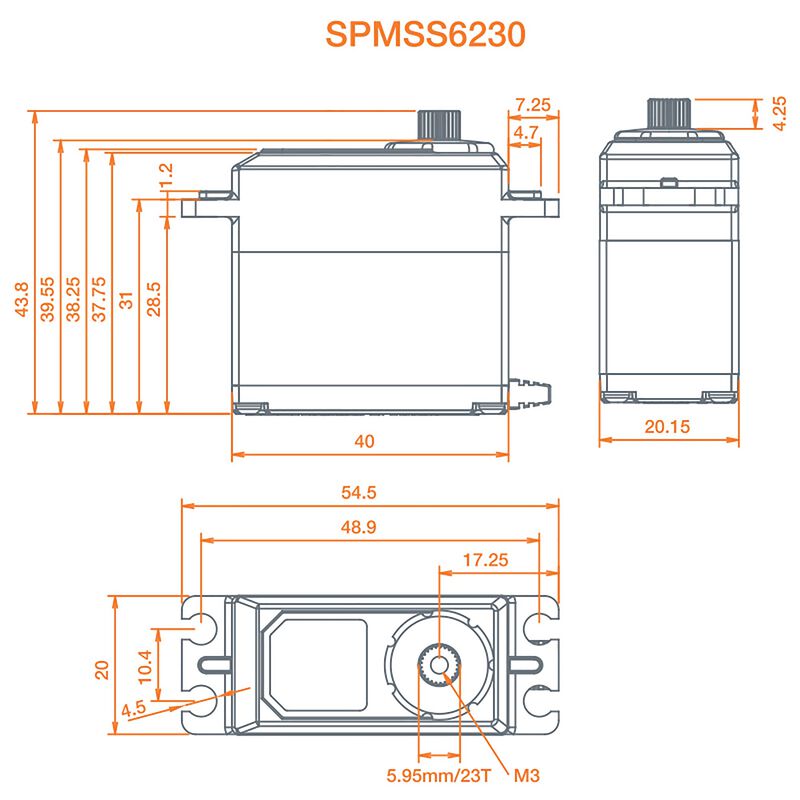SPEKTRUM SPMSS6230 Standard Digital High Torque Metal Gear Surface Servo