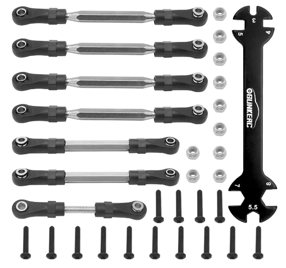 IRonManRc SLASH 4wd/2wd tendeurs réglables en aluminium/ensemble de maillons de carrossage (noir)