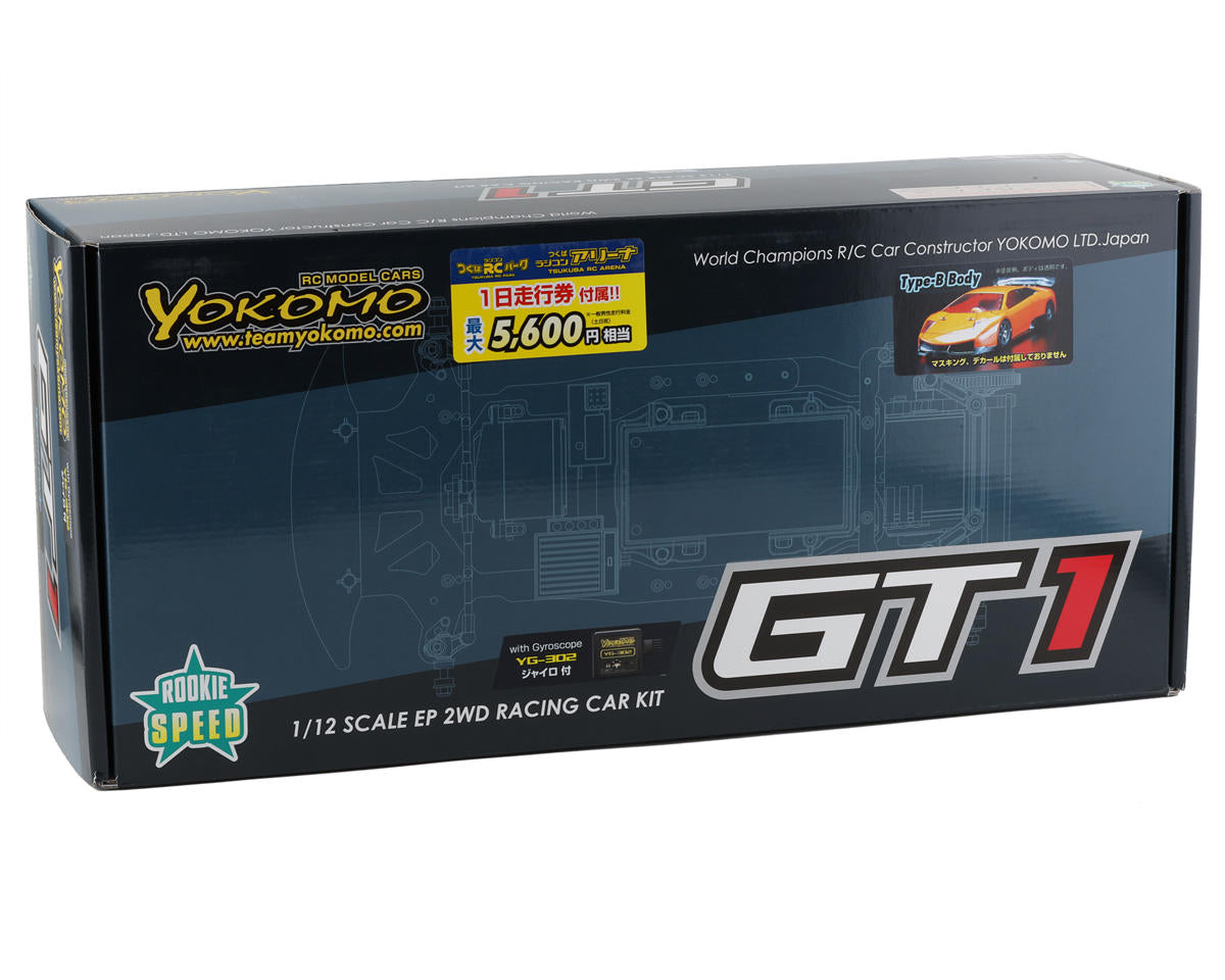 Yokomo YOKGT1-01BG GT1 Rookie Speed Type-B 1/12 Pan Kit de voiture avec gyroscope de direction