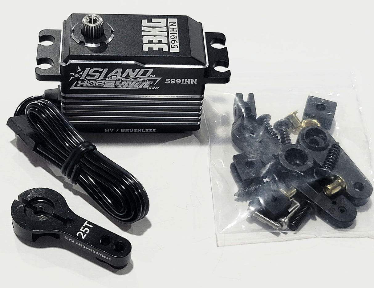 IslandHobbyNut 599 Servo à profil bas sans balais à couple et vitesse élevés