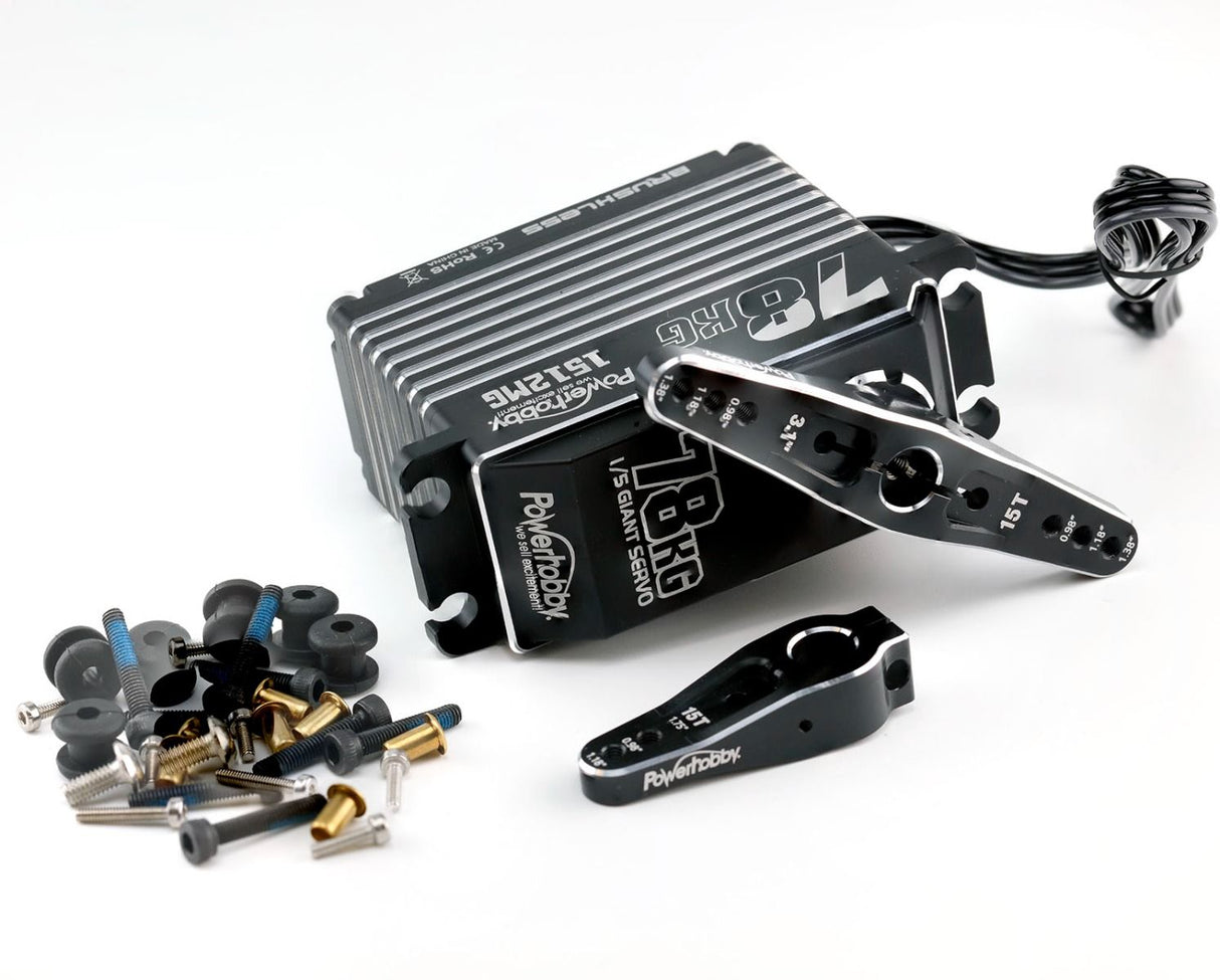 Powerhobby 1512MG 1/5 Aluminium étanche haute vitesse/couple servo sans balais
