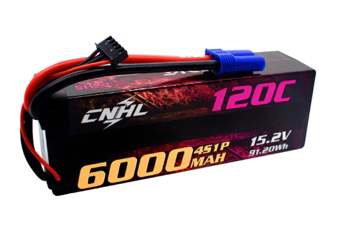 CNHL Racing Series LiHV 6000mAh 15.2V 4S 120C HV Hard Case Lipo Battery with EC5