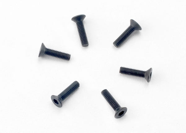 TRAXXAS 2523 Screws, 2.5x10mm countersunk machine (hex drive) (6)