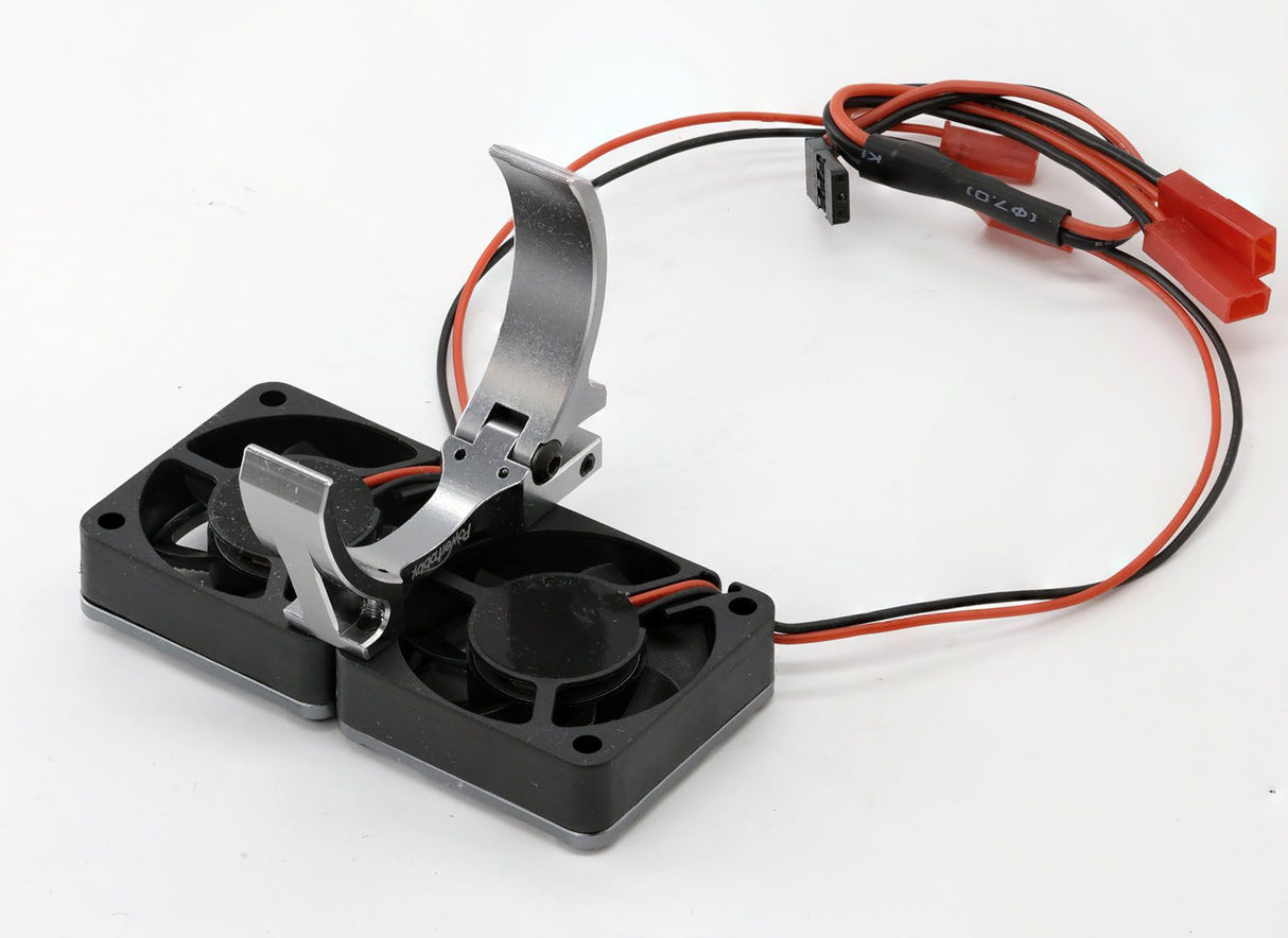 Powerhobby PH1293GUNMETAL 1/8 Aluminum Heatsink 40mm Dual High Speed Cooling Fans Cover