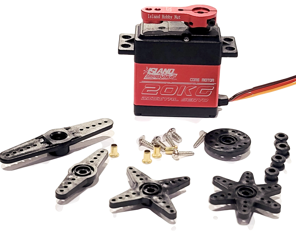 IslandHobbyNut Servo à engrenages métalliques étanche à couple sur chenilles de 20 kg