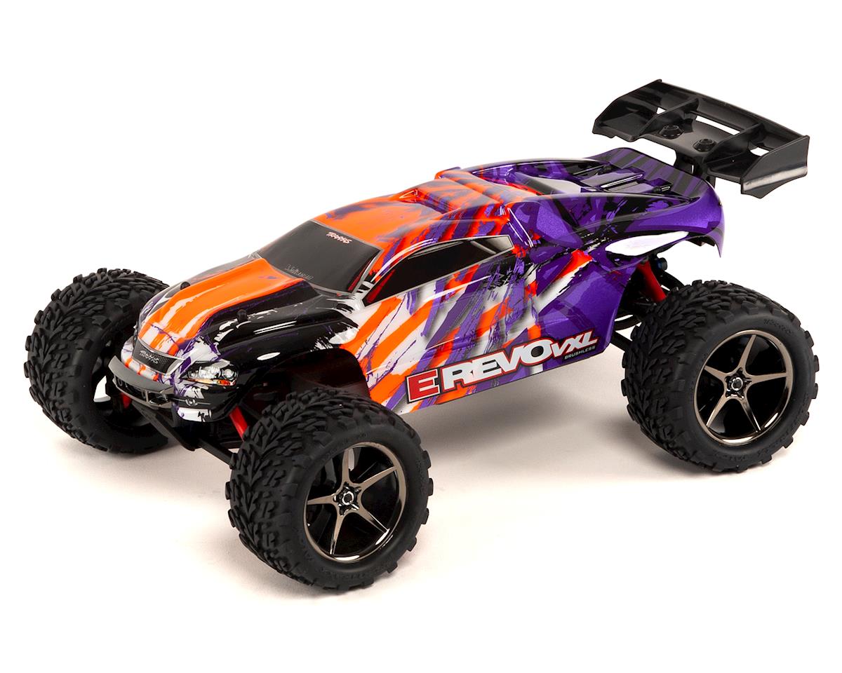 Traxxas 71076-8 VIOLET/ORANGE Échelle 1/16 E-Revo VXL 4X4 Monster Truck sans balais avec USB-C