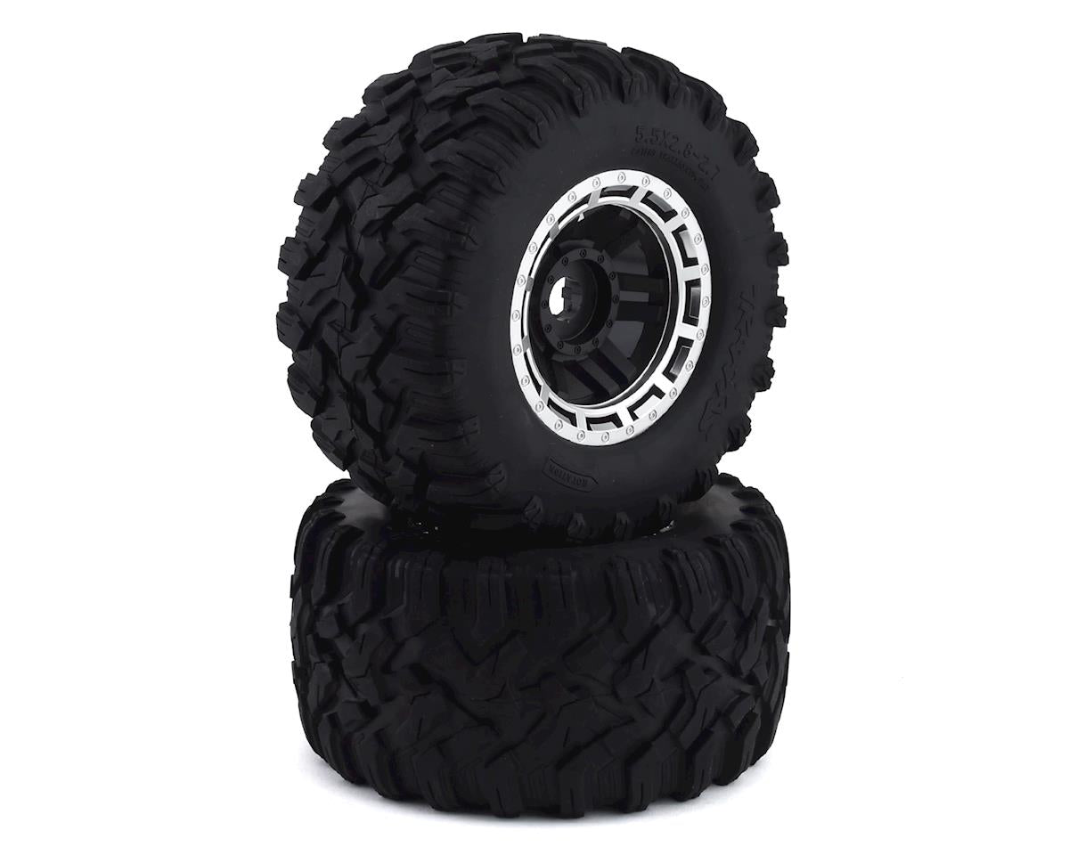 Traxxas 8972X Maxx Neumáticos premontados todoterreno (negro/cromo) (2)