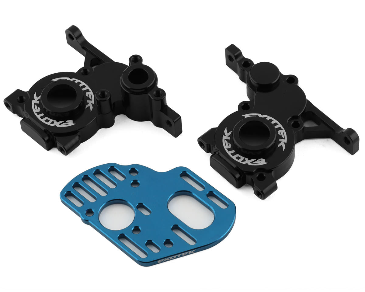 Exotek EXO2123 DR10M Caja de cambios de aluminio de 3 velocidades con placa de motor