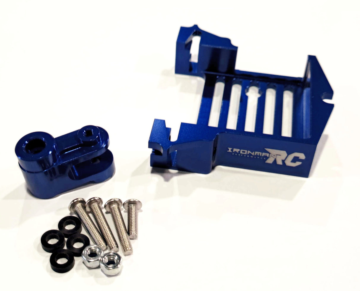 Adaptateur servo standard en aluminium IRonManRc BLEU XMAXX / XRT
