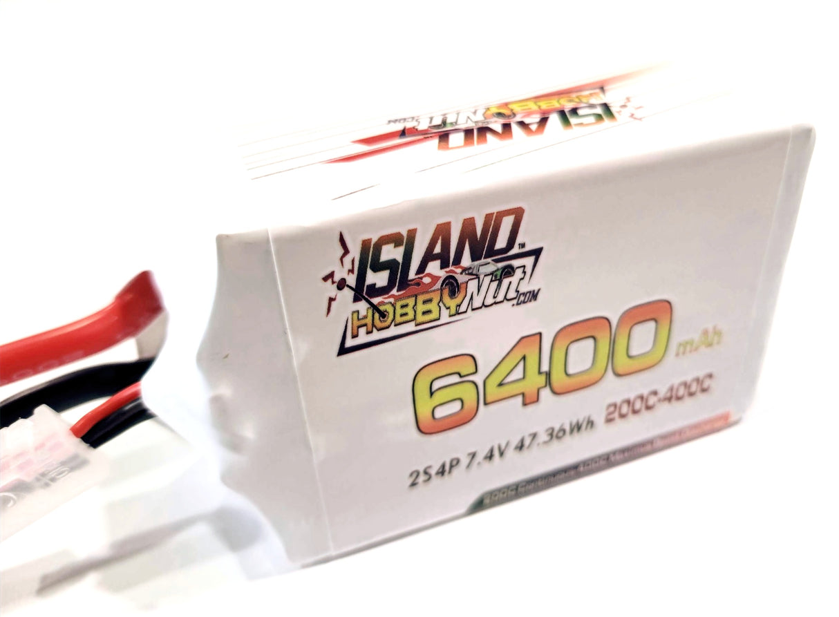 IslandHobbyNut 2S 4P 6400 MAH v 200C - 400C BATTERIE LIPO AVEC FIL DE CALIBRE 8