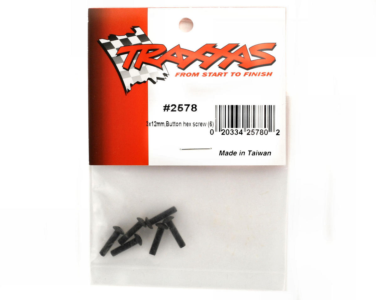 Traxxas 2578 Tornillos de cabeza de botón de 3x12 mm (6)