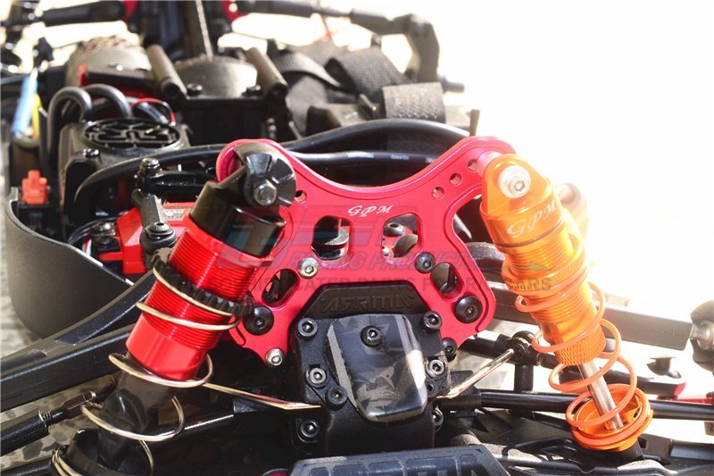 GPM MAY028-BLACK ARRMA TYPHON 6S BLX BUGGY Tour d'amortisseur avant en aluminium - 1 pièce