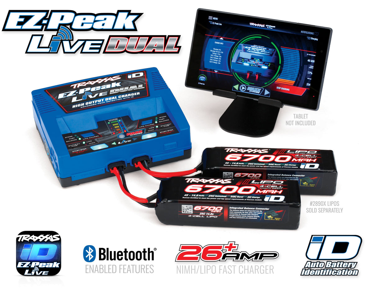 Traxxas 2973 EZ-Peak Live Multi-Chemistry Battery Charger w/Auto iD (4S/26A/200W