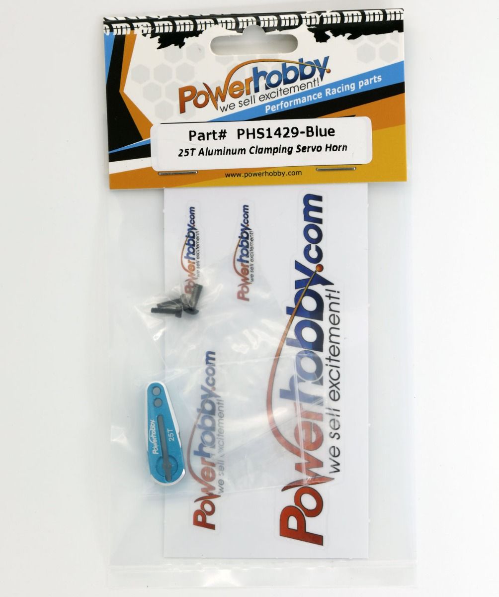 Servobocina de sujeción de aluminio Powerhobby 25T azul PHS1429-BLUE