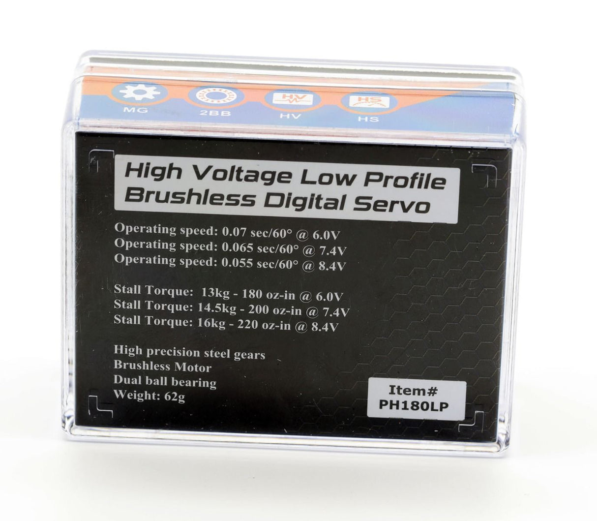 Powerhobby 180LP Servo SKI digital de alto voltaje sin escobillas de alta velocidad y perfil bajo