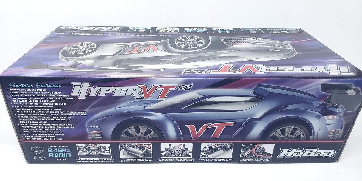 Rodillo HoBao HB-VTE Hyper VTE On-Road eléctrico 1/8 GT con cuerpo transparente