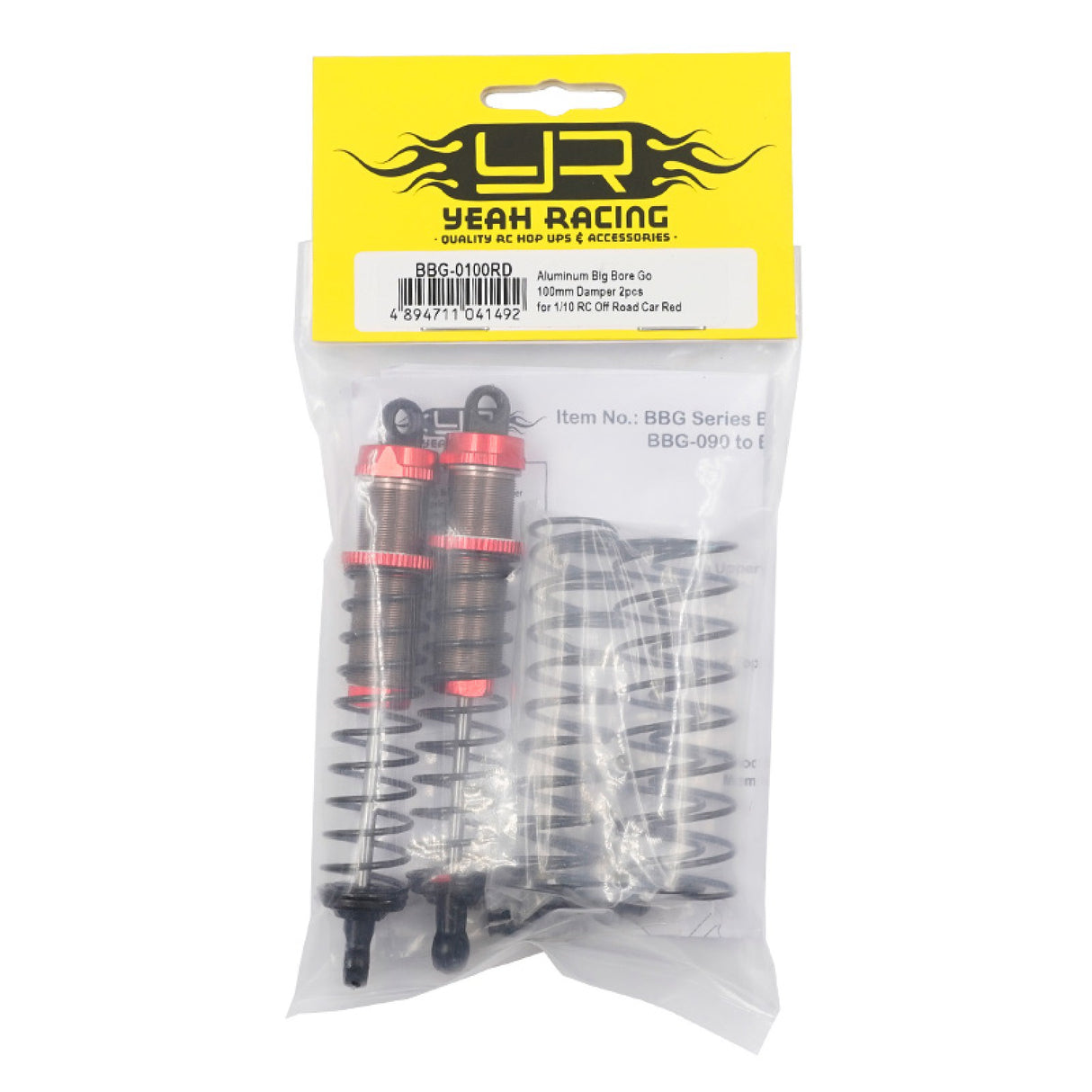 YEAH RACING BBG-0100RD ALUMINIO BIG BORE GO 100MM AMORTIGUADOR 2PCS