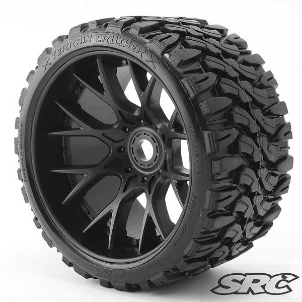 Sweep Racing BLACK C1002B Monster Truck Terrain Crusher Belted Tires