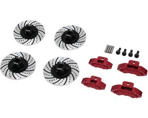 Disque de frein en aluminium HOT RACING avec étriers rouges, pour Traxxas 4-Tec 2.0