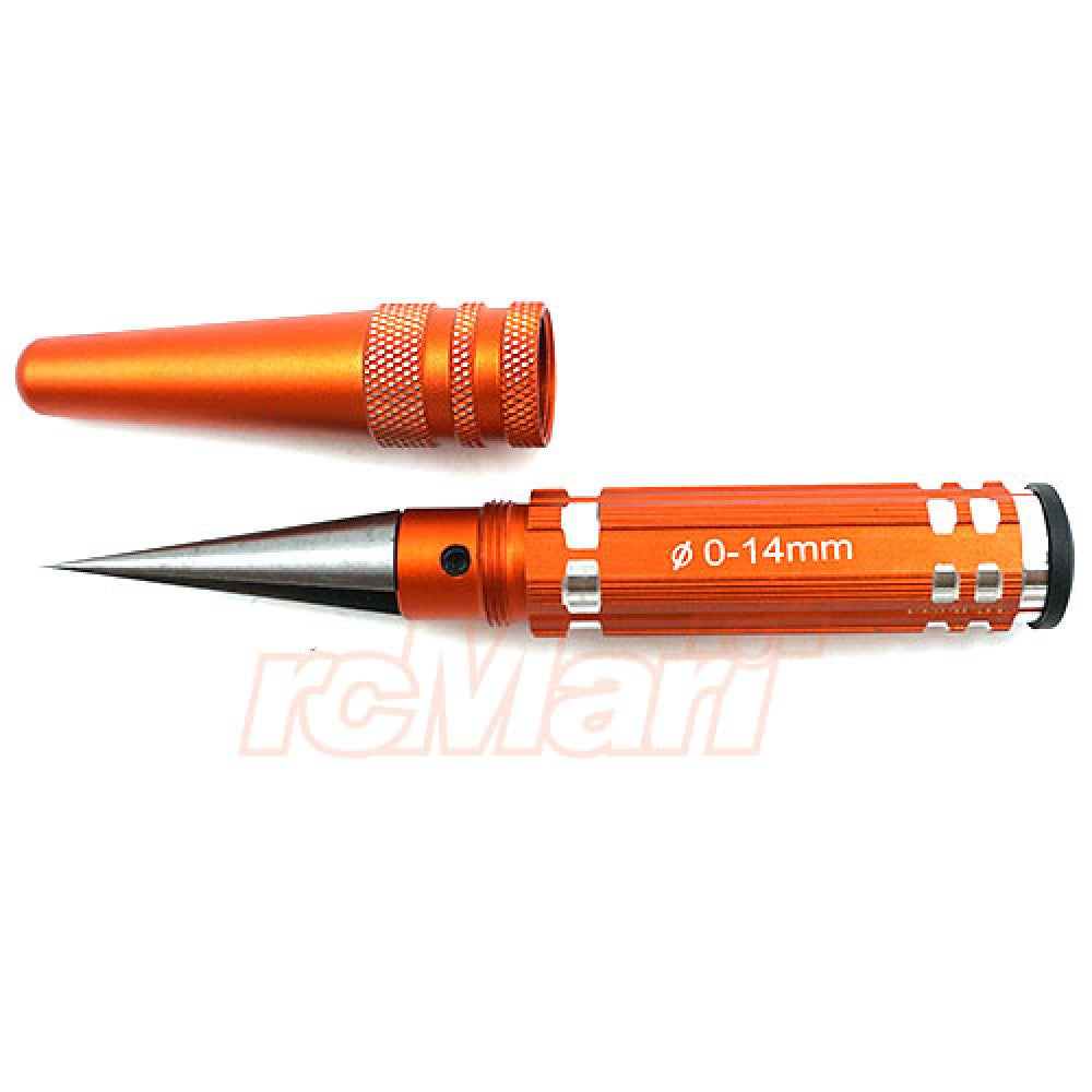 Yeah Racing YT-0178OR ESCARIADOR DE AGUJEROS DE MONTAJE PARA CUERPO DE ALUMINIO 0-14MM NARANJA