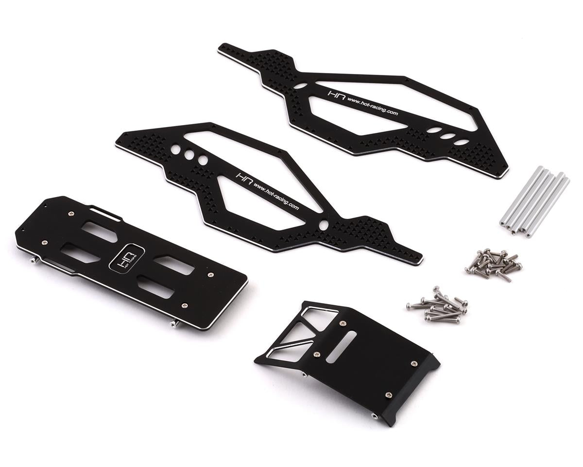 Chasis de conversión Rock Racer de aluminio Hot Racing Axial SCX24 (negro)