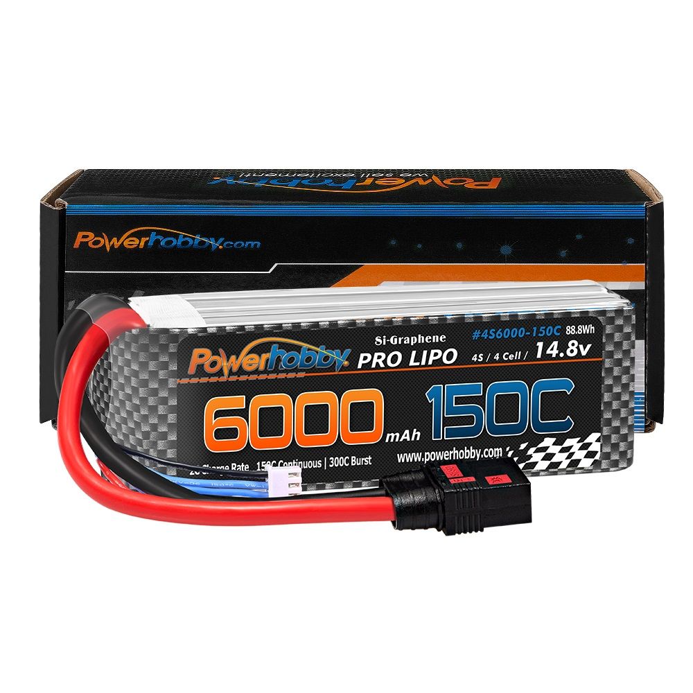 Batterie Lipo Powerhobby XTREME 4S 14.8V 6000mah 150C-300C avec prise QS8 8AWG