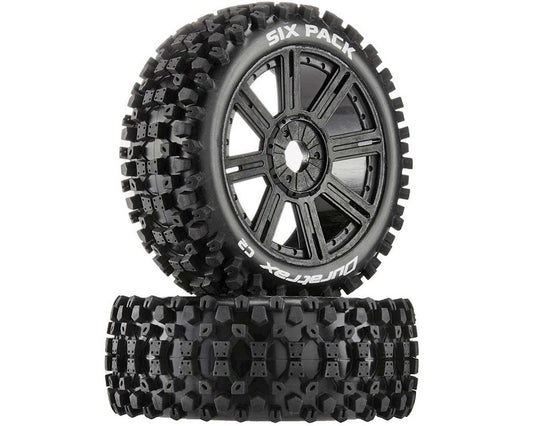 (DISCONTINUED) DuraTrax DTXC3604 Six-Pack C2 Mounted Buggy Spoke Tires, Black (2)