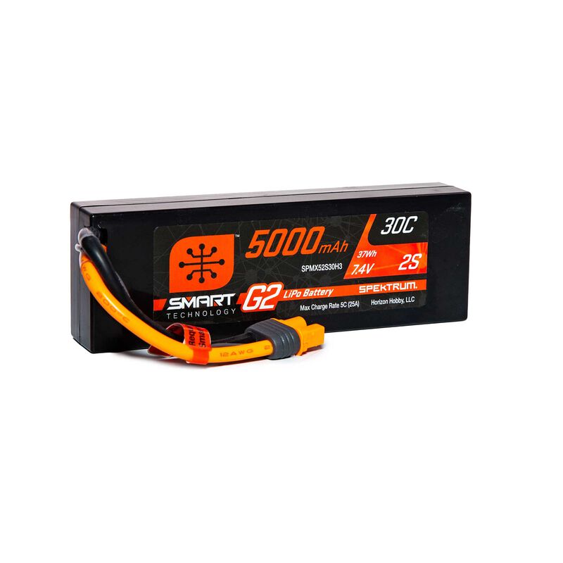 SPEKTRUM SPMX52S30H3 7.4V 5000mAh 2S 30C Estuche rígido inteligente LiPo G2: IC3