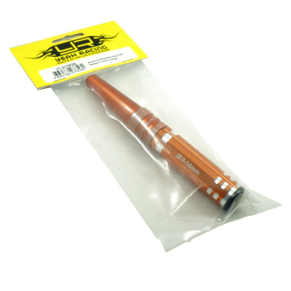 Yeah Racing YT-0178OR ESCARIADOR DE AGUJEROS DE MONTAJE PARA CUERPO DE ALUMINIO 0-14MM NARANJA