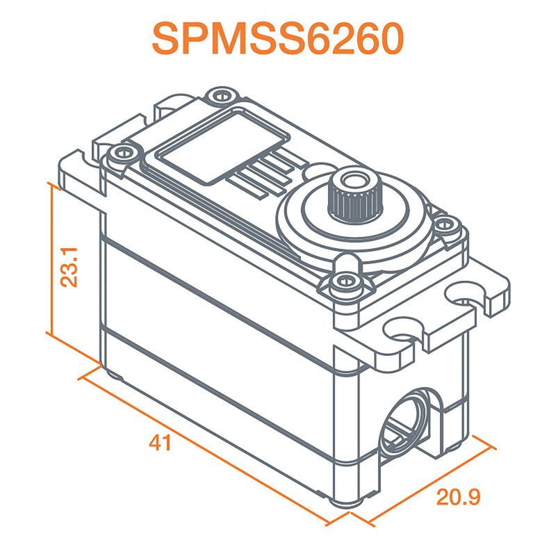 SPEKTRUM SPMSS6260 Servo de surface à engrenages métalliques haute vitesse numérique standard HV