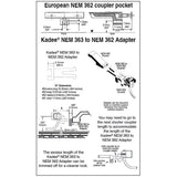 Kadee #51 HO NEM 363 European-Style Couplers - Short (7.11mm .280 inch, 9/32")