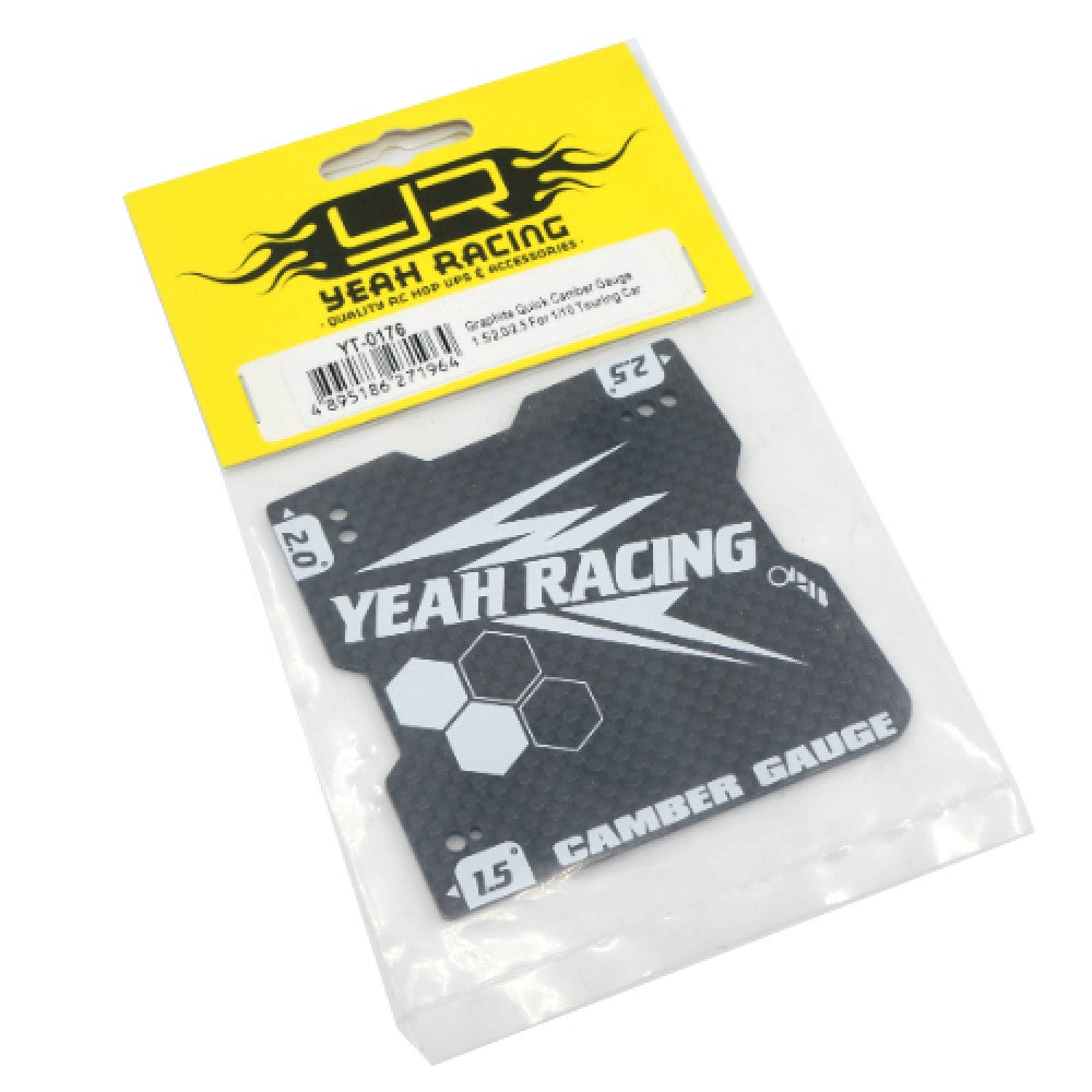 Yeah Racing YT-0176 GRAPHITE LIGHTWEIGHT CAMBER GAUGE 1.5, 2 AND 2.5 DEG FOR 1/10 TOURING CAR M CHASSIS