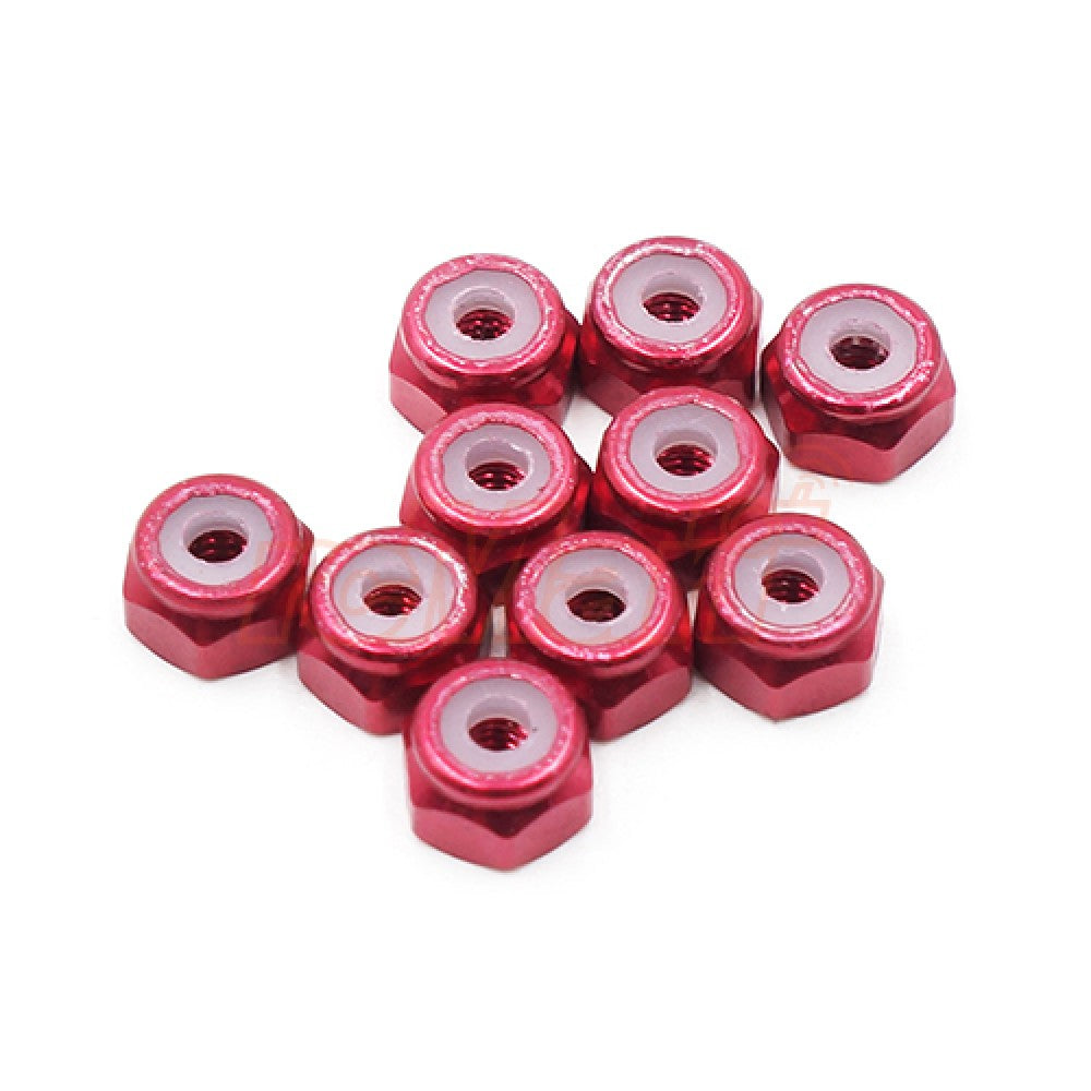 YEAH RACING YA-0565RD 2mm Aluminium Lock Nut Red 10pcs
