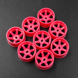 Yeah Racing WL-0146FPK PLASTIC WIDE RIM SET 11MM (OFFSET 0 +1 +2 +3) FLORESCENT PINK FOR 1/28 AWD MINI-Z