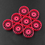 Yeah Racing WL-0167FPK PLASTIC NARROW RIM SET 8.5 MM (OFFSET 0 +1 +2 +3) FLORESCENT PINK FOR 1/28 AWD MINI-Z