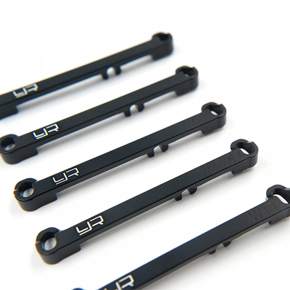 YEAH RACING KY03-004BK ALUMINUM 7075 FRONT TIE ROD SET (-1 ,-0.5 , 0 ,+0.5 ,+1) FOR KYOSHO MINI-Z MR02/03