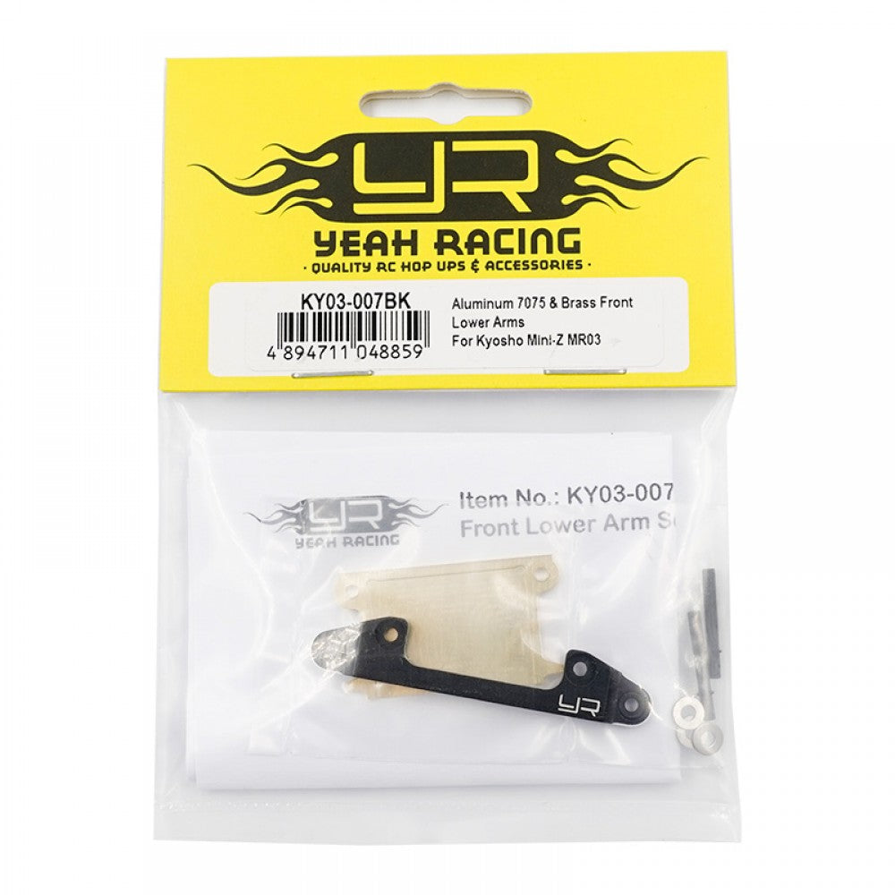 Yeah Racing  KY03-007BK ALUMINUM 7075 BRASS FRONT LOWER ARMS FOR KYOSHO MINI-Z MR03