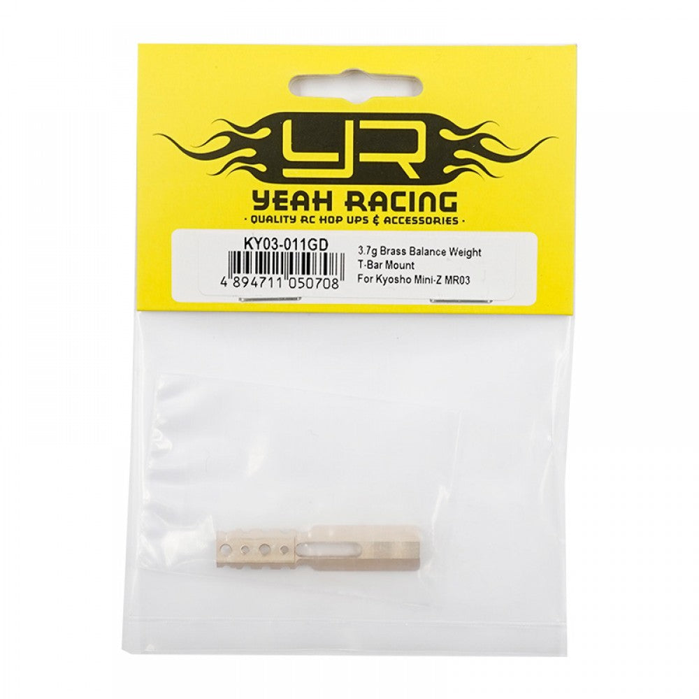 Yeah Racing KY03-011GD 3.7G BRASS BALANCE WEIGHT T-BAR MOUNT FOR KYOSHO MINI-Z MR04 MR03