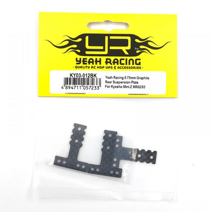Yeah Racing KY03-012BK 0.75MM GRAPHITE REAR SUSPENSION T-PLATE FOR KYOSHO MINI-Z MR02 MR03 MM MR04