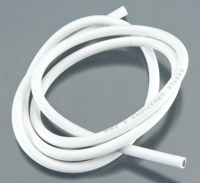 Castle Creations Wire 36" 08AWG White 011-0029-00