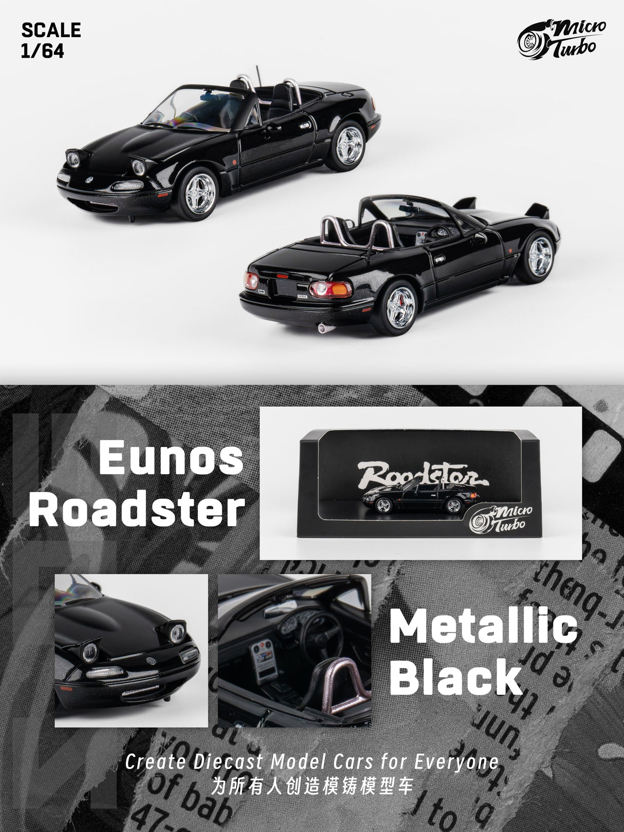 Mazda Miata Micro Turbo Eunos Roadster - Metallic Black