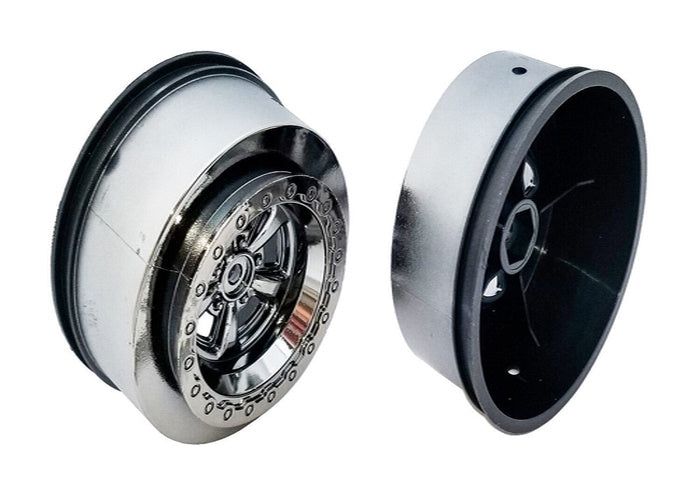 Team Associated ASC71076 DR10 Drag Racing Rear Wheels Black Chrome 2pc