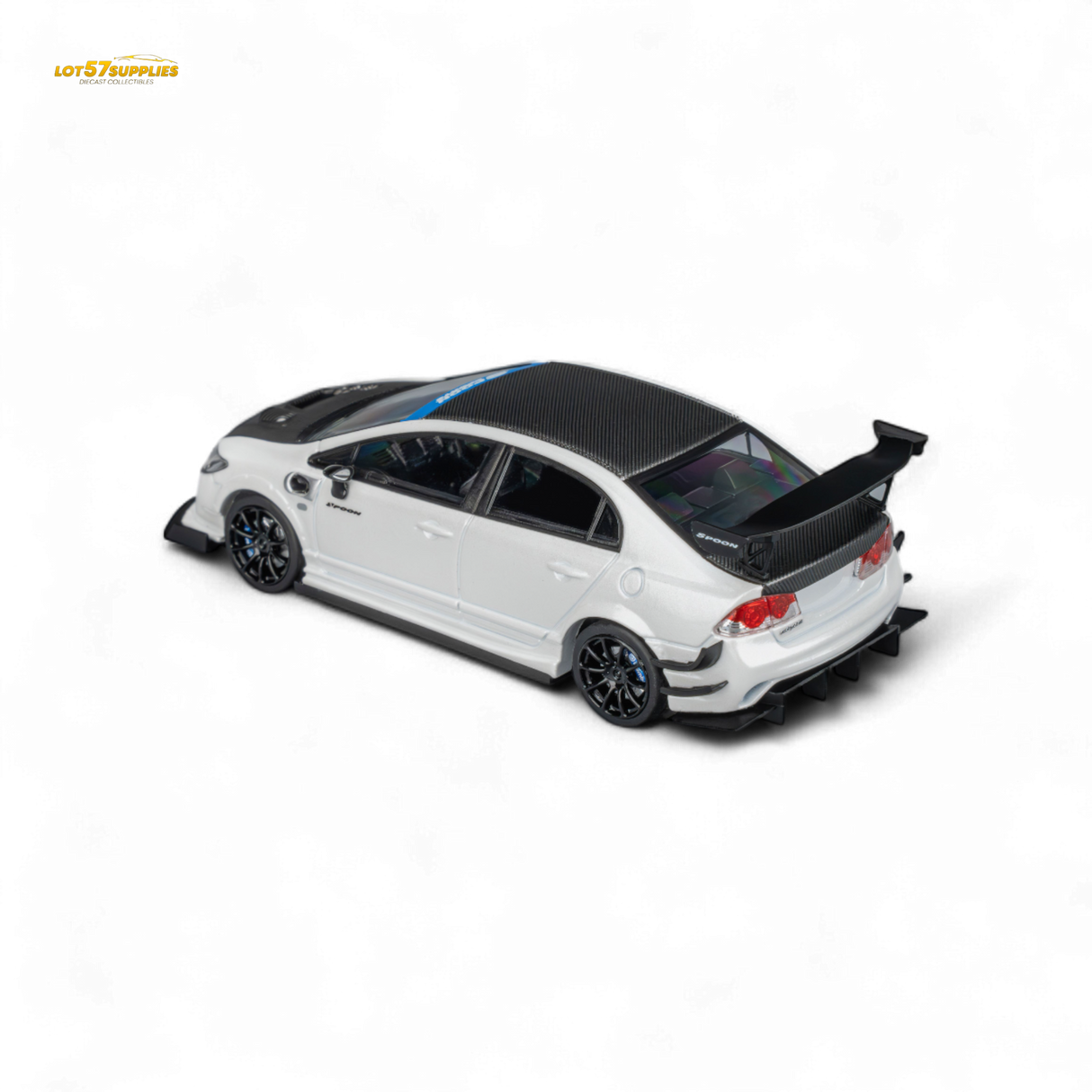Microturbo Honda Civic Type R FD2 Spoon Sports Metallic White 1:64