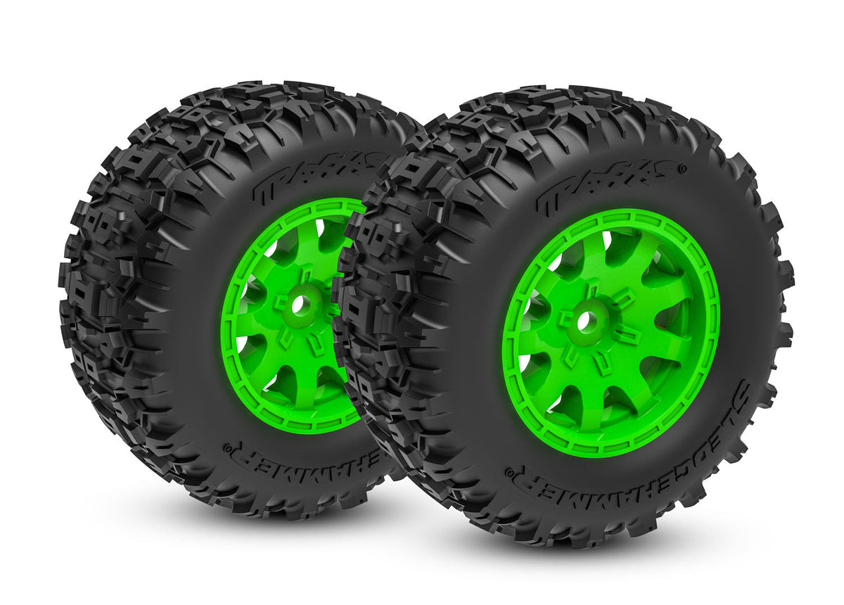 Traxxas 10771-GRN Green Sledgehammer Front Tires Wheels