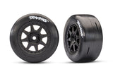 Traxxas 10875-BLK Black Rear Mini Rally Wheels w/ Slick Tires (Soft) (2)
