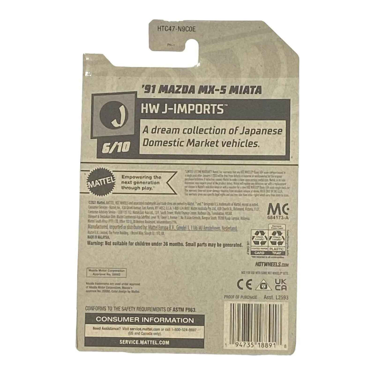 Hot Wheels '91 Mazda MX-5 Miata - J-Imports Series 6/10