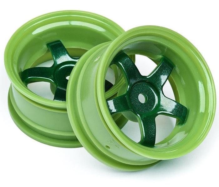 HPI Racing 111091 Work Meister S1 Wheel Green 6mm Offset (2) Sprint2 Touring Car